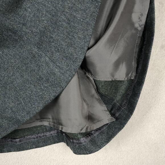 BROOKS BROTHERS Wool Skirt Sz 14 Gray Lined Zip Woven in Italy Career‎ Classic - Picture 9 of 9